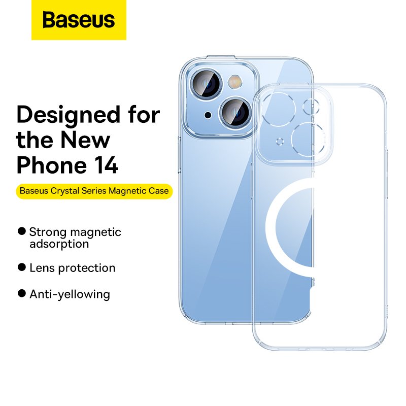 Baseus iPhone 14 Plus 6.7inch Crystal Magnetic Phone Case And Temperd Glass For iPhone Transparent- ARJC010002 / ARSJ011102 - Image 4