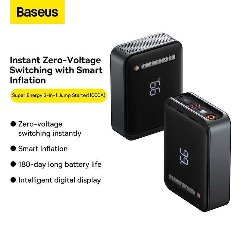 Baseus 2 in 1 Car Jump Starter & Inflator Pump- 8000MAH - 1000A - 1 Year Warranty - Image 3