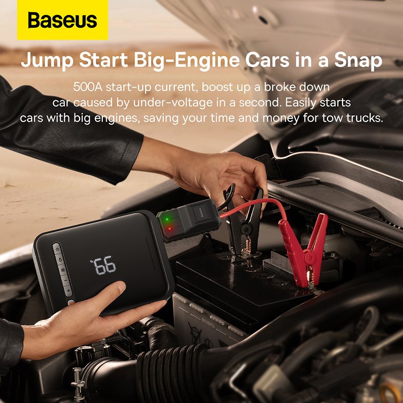 Baseus 2 in 1 Car Jump Starter & Inflator Pump- 8000MAH - 1000A - 1 Year Warranty - Image 5