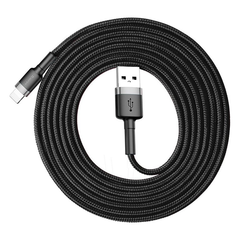 Baseus Cafule 2 Meter Nylon Braided Cable USB To Lightning QC3.0 1.5A - 1Y - Image 3