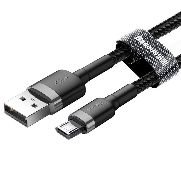 Baseus Cafule 0.5M Cable USB For Micro 2.4A Gray+Black - CAMKLF-AG1 - 1 Year Warranty - Image 2