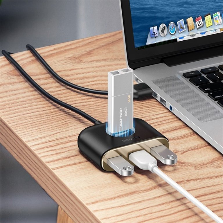 Baseus USB 4 Port HUB Square round Black - 1 Year Warranty - Image 5