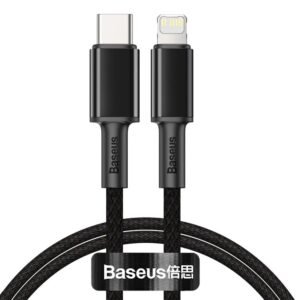 Baseus High Density 2M 20W Braided Fast Charging Data Cable Type-C to iP PD Black - CATLGD-A01 - 1 Year Warranty