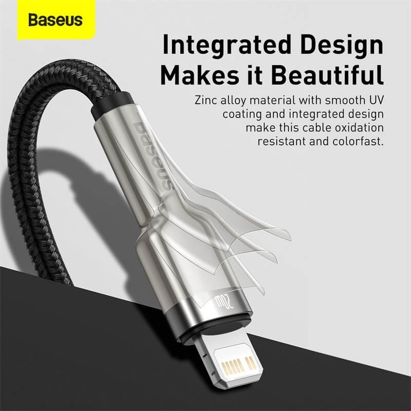 Baseus Cafule Series 2M Metal Data Cable Type-C to iP PD 20W Black - CATLJK-B01 - 1 Year Warranty - Image 2