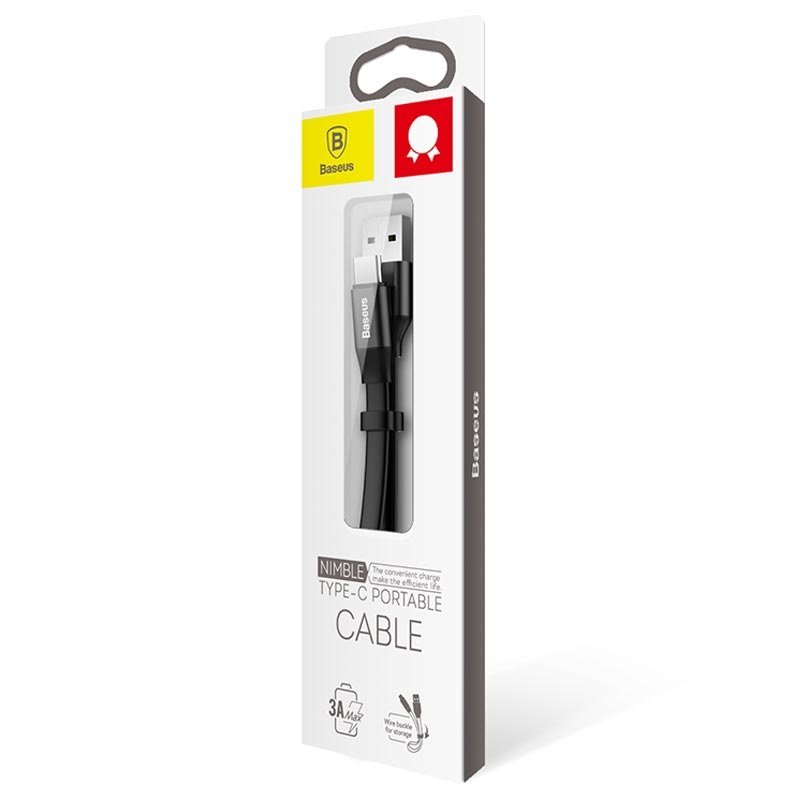 Baseus Nimble Type-C 23CM Portable Short Cable Black-CATMBJ-01- 1 Year Warranty - Image 3