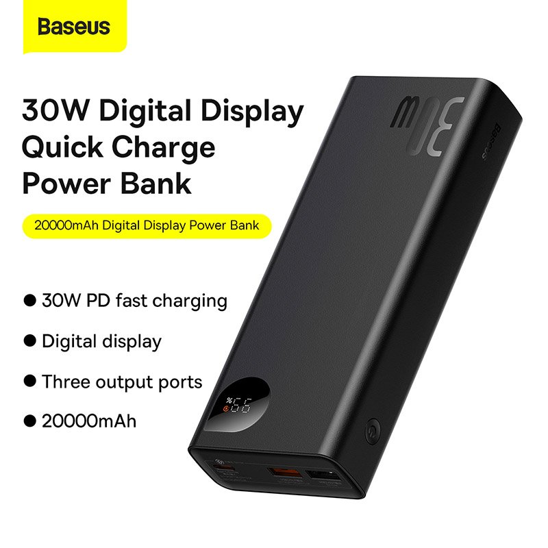 Baseus 20000mAh 30W Adaman Metal Digital Display Fast Charge Power Bank - Image 2