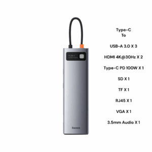 Baseus 11-in-1 Type C Hub Metal Gleam Series  Multifunctional Docking Station- 1 Year Warranty