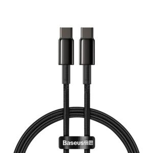 Baseus Tungsten Gold 1M Fast Charging Data Cable Type-C to Type-C 100W - Black