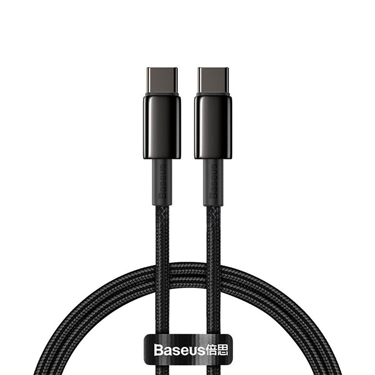 Baseus Tungsten Gold 1M Fast Charging Data Cable Type-C to Type-C 100W - Black