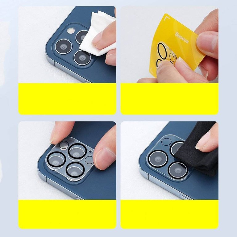 Baseus iPhone 12 Mini 5.4-Inch Lens Film Full-Frame Transparent (2pcs Lens Set) - SGAPIPH54N-AJT02 - Image 5