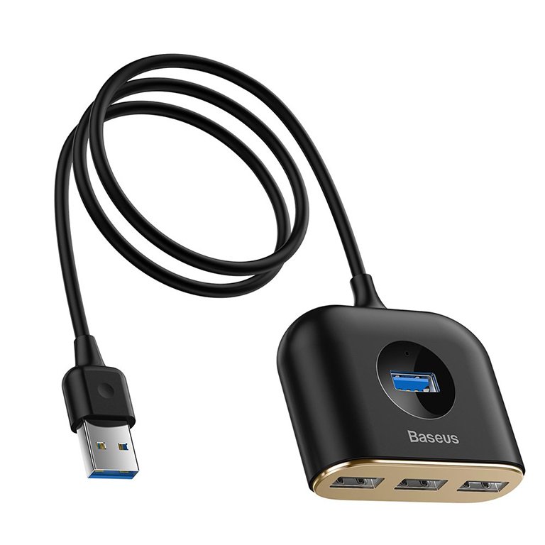 Baseus USB 4 Port HUB Square round Black - 1 Year Warranty