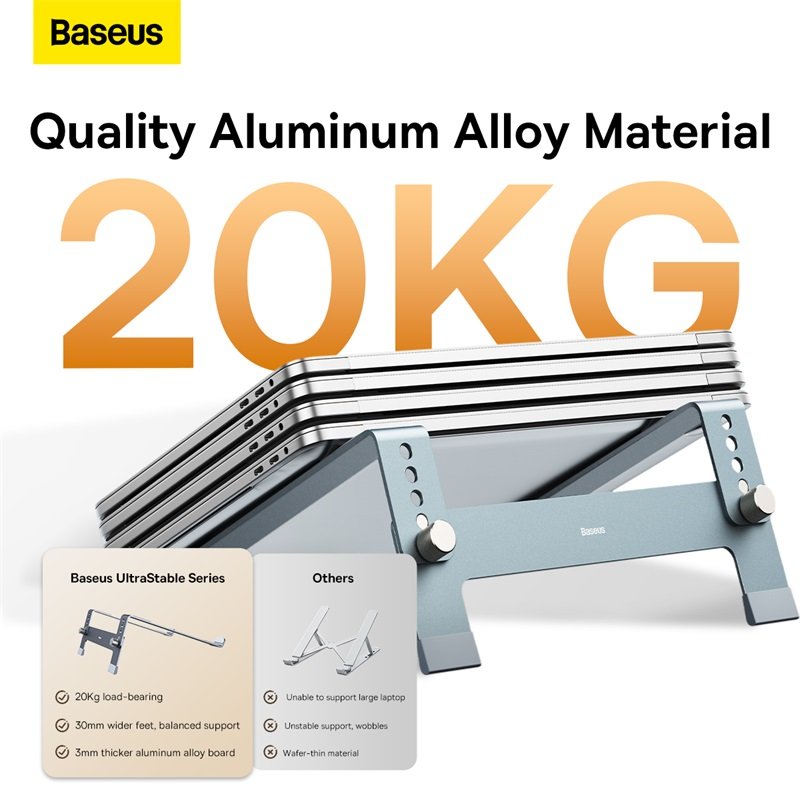 Baseus UltraStable Series Laptop Stand 4-Gear Adjustable Space Grey - B10053100811-00 - Image 5