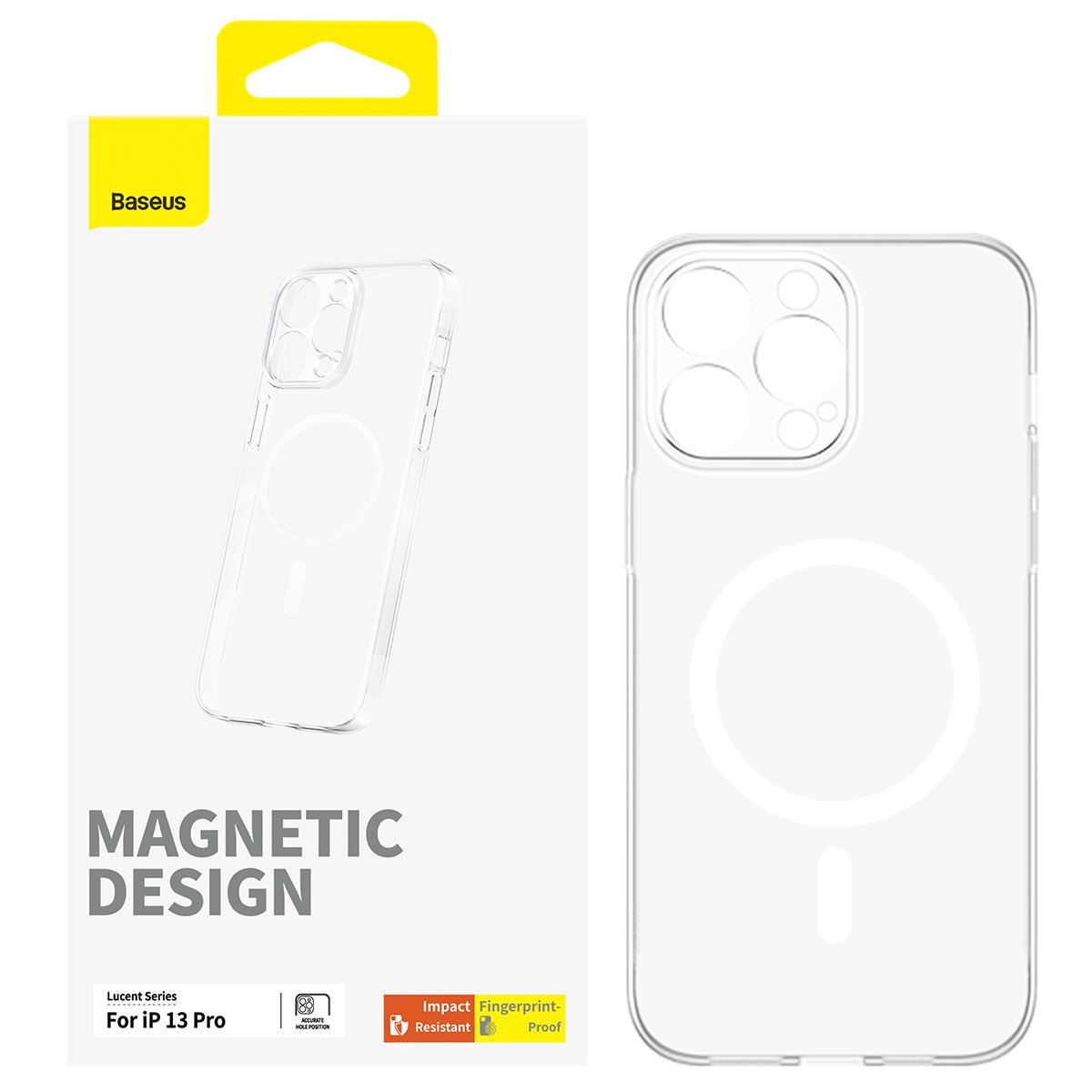 Baseus Lucent Series for Iphone 13 Pro Magnetic Design Phone Case Clear Transparent - P60157202203-01 - Image 2