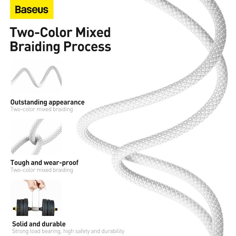 Baseus Dynamic Series 2M Fast Charging Data Cable Type-C to Lightning 20W White - CALD000102 - 1 Year Warranty - Image 8
