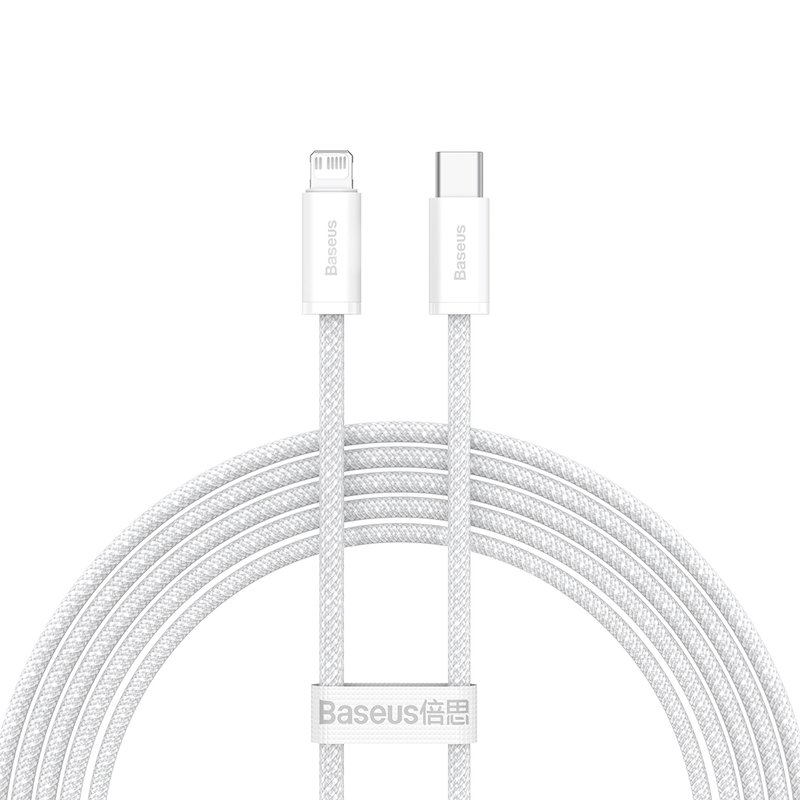 Baseus Dynamic Series 2M Fast Charging Data Cable Type-C to Lightning 20W White - CALD000102 - 1 Year Warranty