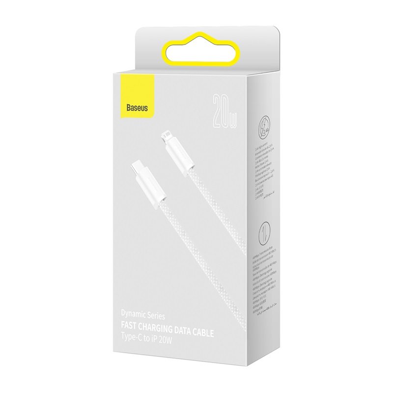 Baseus Dynamic Series 2M Fast Charging Data Cable Type-C to Lightning 20W White - CALD000102 - 1 Year Warranty - Image 15