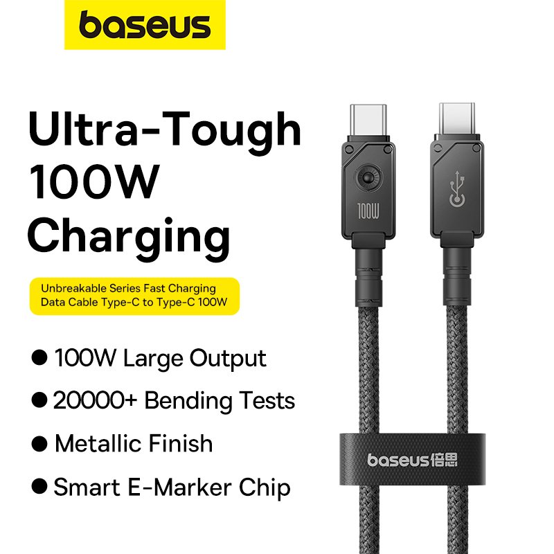 Baseus 1m Unbreakable Series Fast Charging Data Cable Type-C to Type-C 100W Cluster Black - P10355800111-00 - 1 Year Warranty - Image 16