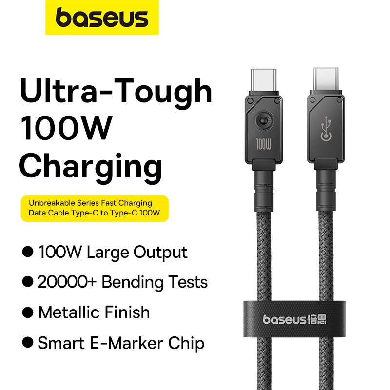 Baseus 2m Unbreakable Series Fast Charging Data Cable Type-C to Type-C 100W Cluster Black - P10355800111-01 - 1 Year Warranty - Image 16