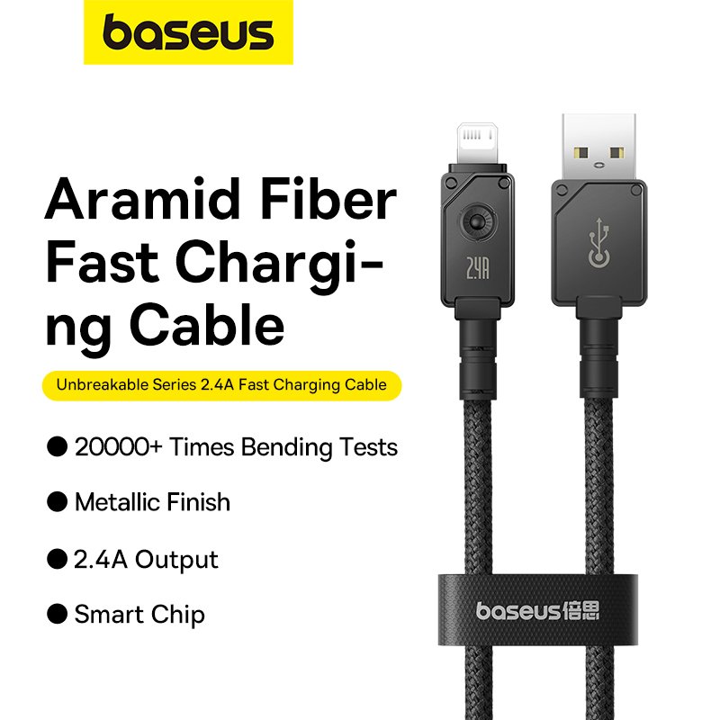 Baseus Unbreakable Series 2 Meter 2.4A USB to Lightning Fast Charging Data Cable - Image 8