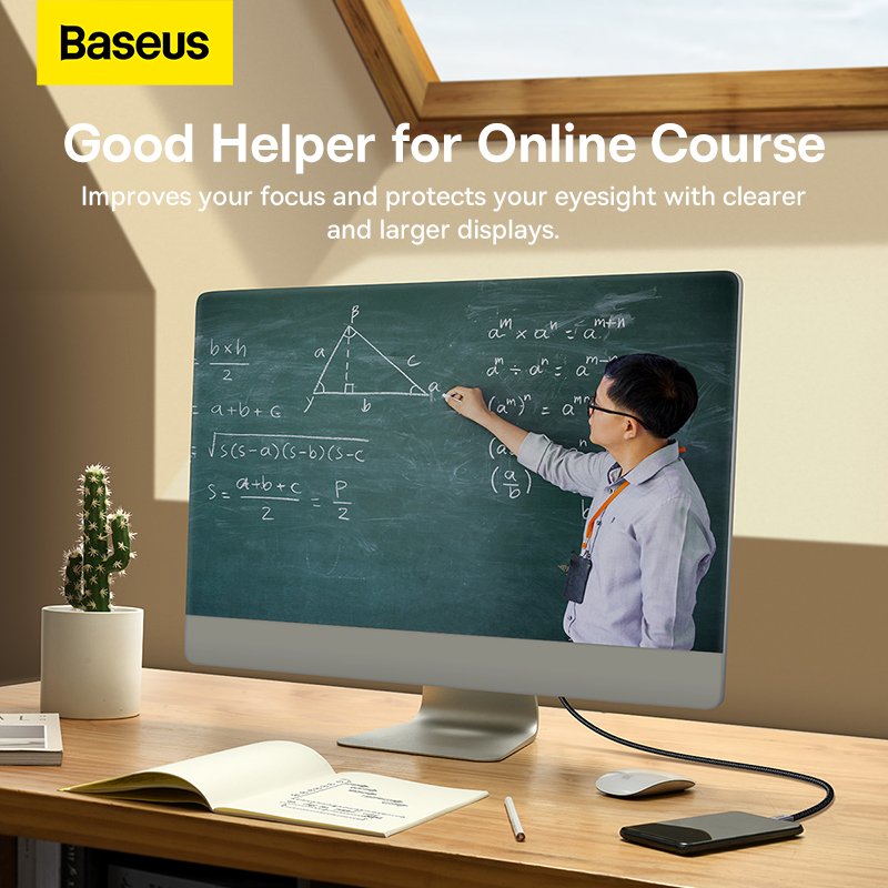 Baseus 3m Type-C to HDMI 4K Adapter Cable High Definition Series Graphene - Black- 1 Year Warranty - Image 13