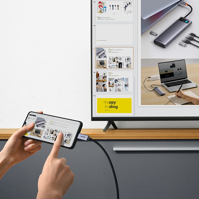 Baseus 3m Type-C to HDMI 4K Adapter Cable High Definition Series Graphene - Black- 1 Year Warranty - Image 9