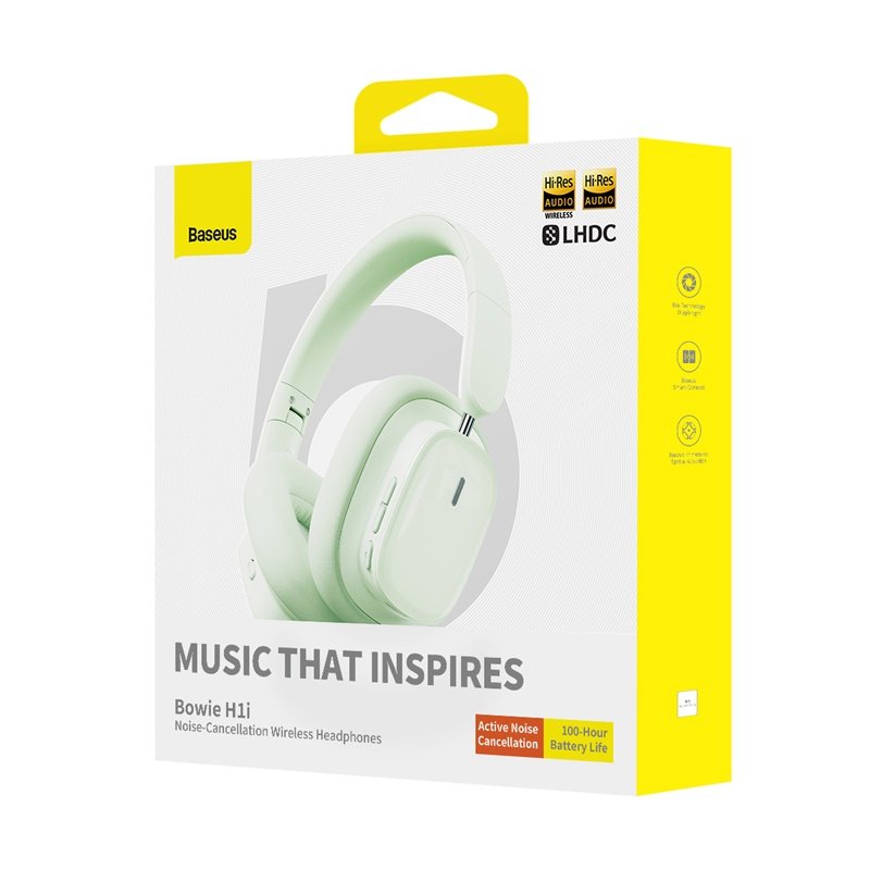Baseus Bowie H1i Noise-Cancellation Wireless Headphones - Natural Green - Image 16