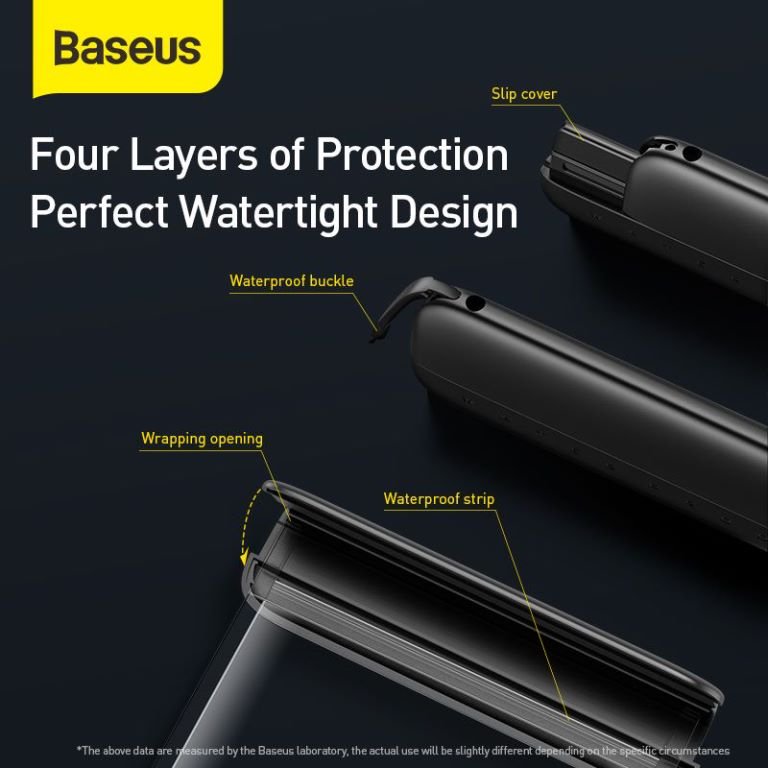Baseus AquaGlide Waterproof Phone Pouch with Slide Lock - Cluster Black - Image 8