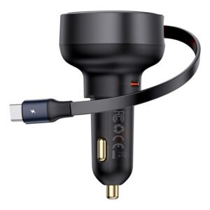 Baseus 60W Enjoyment Pro Car Charger C+Retractable Type-C Cable