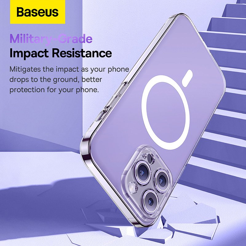 Baseus iP 13 Crystal Series Magnetic Phone Case with all-Tempered-glass screen protector - Image 11