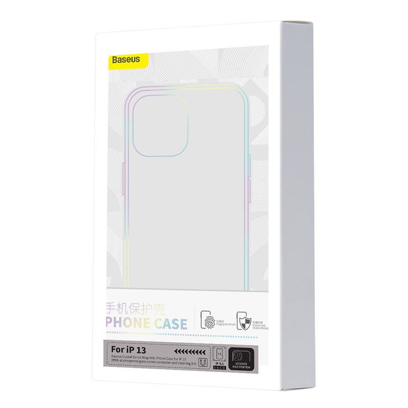 Baseus iP 13 Crystal Series Magnetic Phone Case with all-Tempered-glass screen protector - Image 8