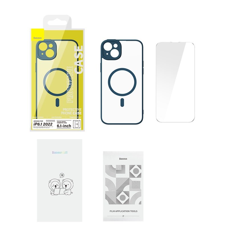 Baseus iPhone 14 Frame Series Magnetic Case with Tempered Glass - Image 7