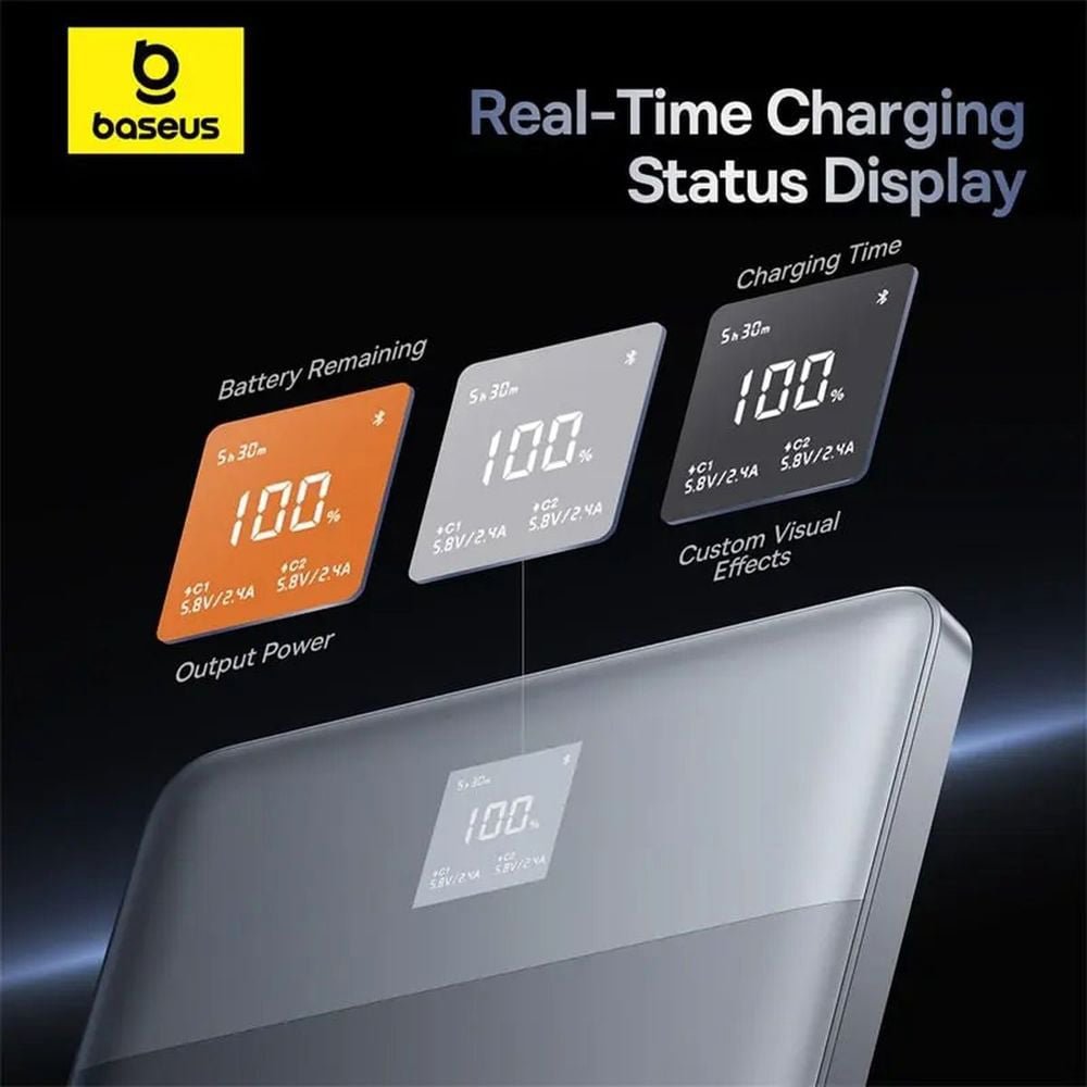 Baseus 12000mAh 65W Blade2 Power Bank Intelligent Edition Sliver - 1Y - Image 7