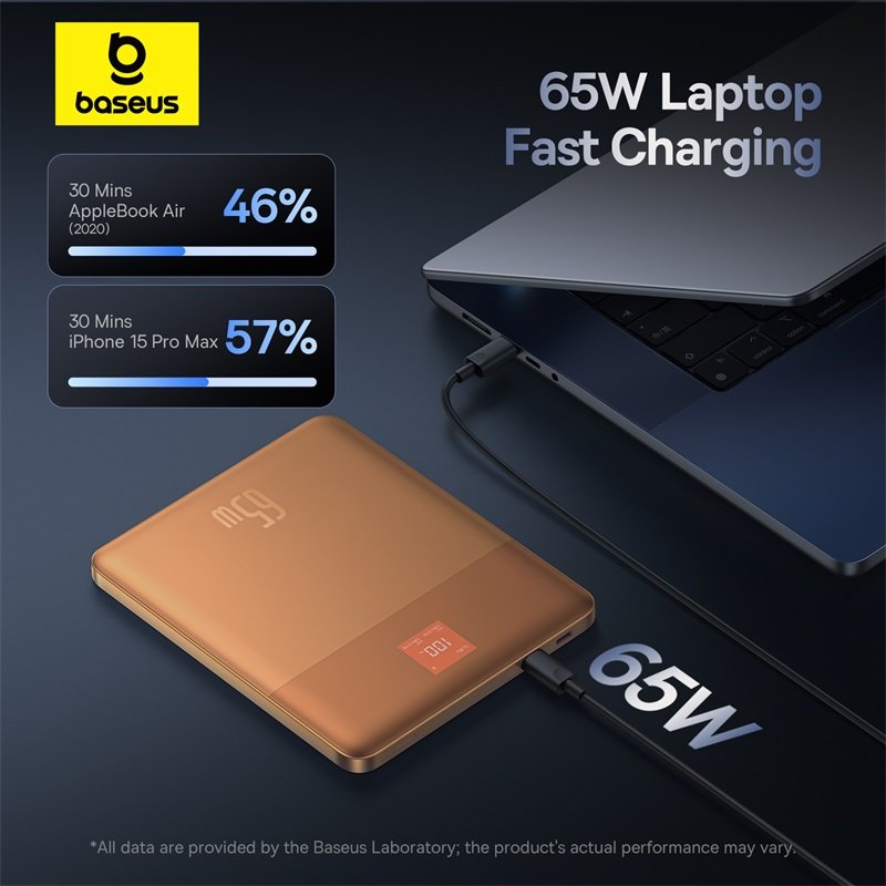 Baseus 12000mAh 65W Blade2 Power Bank Intelligent Edition Canyon Coral - 1Y - Image 15