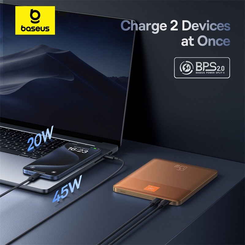 Baseus 12000mAh 65W Blade2 Power Bank Intelligent Edition Canyon Coral - 1Y - Image 13