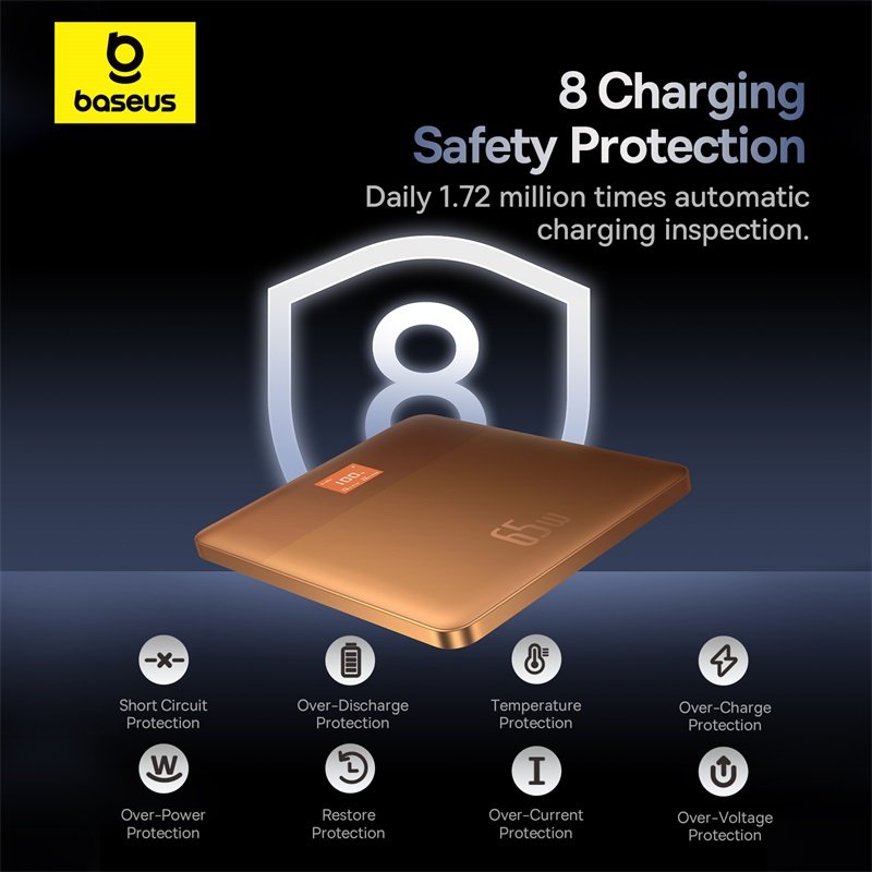 Baseus 12000mAh 65W Blade2 Power Bank Intelligent Edition Canyon Coral - 1Y - Image 11