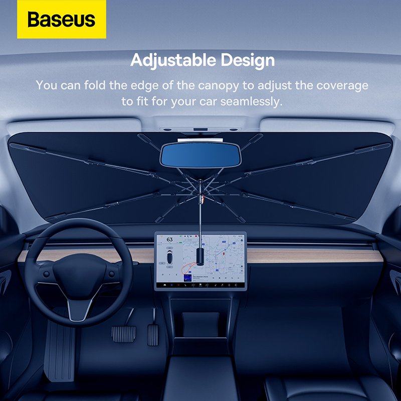 Baseus Small CoolRide Doubled-Layered Windshield Sun Shade Umbrella Pro - Cluster Black - Image 17