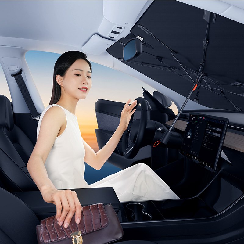 Baseus Small CoolRide Doubled-Layered Windshield Sun Shade Umbrella Pro - Cluster Black - Image 11