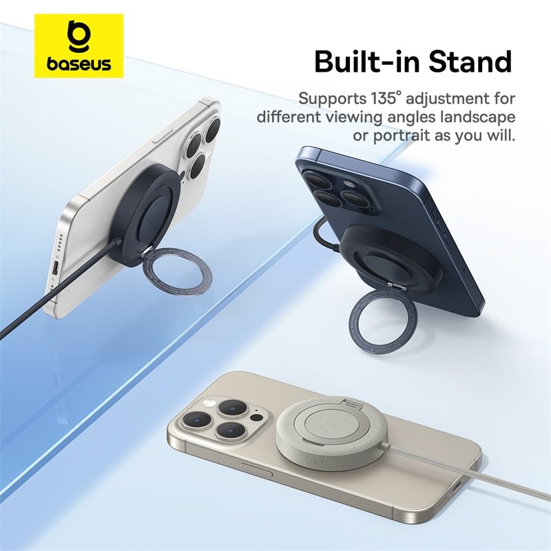 Baseus 15W Simple Mini4 Magnetic Wireless Charging Stand Qi2 Universal - Cosmic Black - 1Y - Image 15