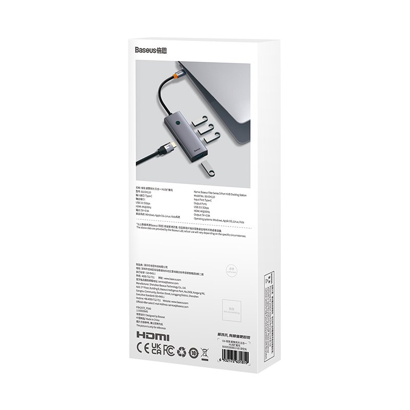 Baseus 5-Port UltraJoy Series HUB Docking Station - Space Grey - 1Y - Image 8