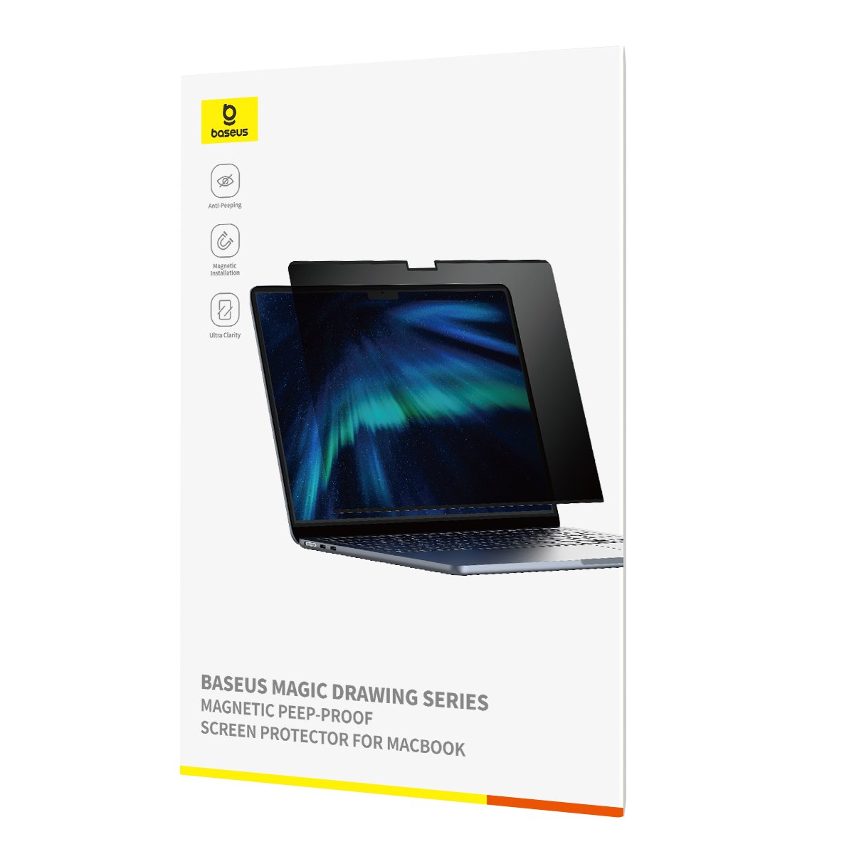 Baseus 13.6? MacBook Air 2022/2024 Magic Drawing Series Magnetic Peep-Proof Screen Protector - Clear - Image 3