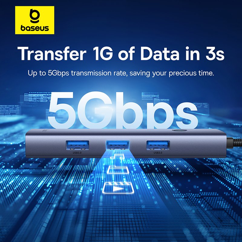 Baseus 4-Port HUB UltraJoy Series - Space Grey - 1Y - Image 17