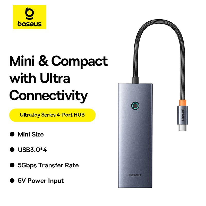 Baseus 4-Port HUB UltraJoy Series - Space Grey - 1Y - Image 12