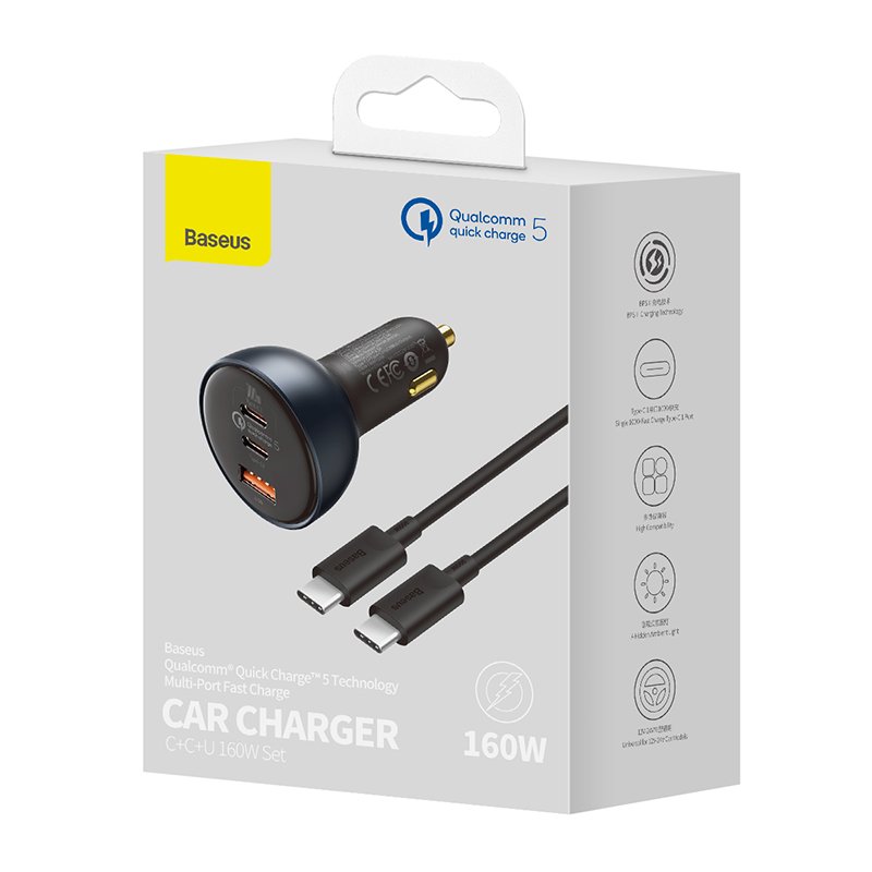 Baseus 160W Qualcomm? Quick Charge? 5 Technology Car Charger 2C+U- 1Y - Image 13