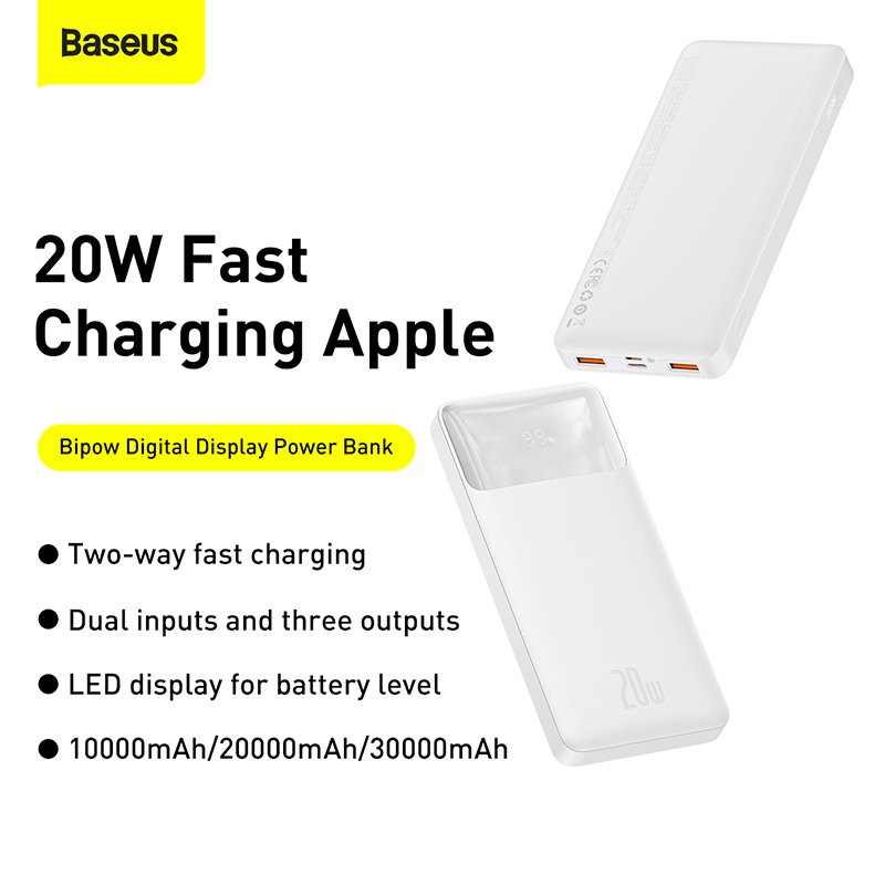 Baseus Bipow 10000mAh 20W Digital Display Fast Charge Power Bank - Image 2