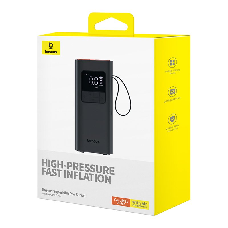 Baseus Super Mini Pro Series Wireless Car Inflator Cluster Black - C11159300111-00 - 1 Year Warranty - Image 15