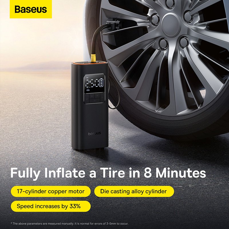 Baseus Super Mini Pro Series Wireless Car Inflator Cluster Black - C11159300111-00 - 1 Year Warranty - Image 4