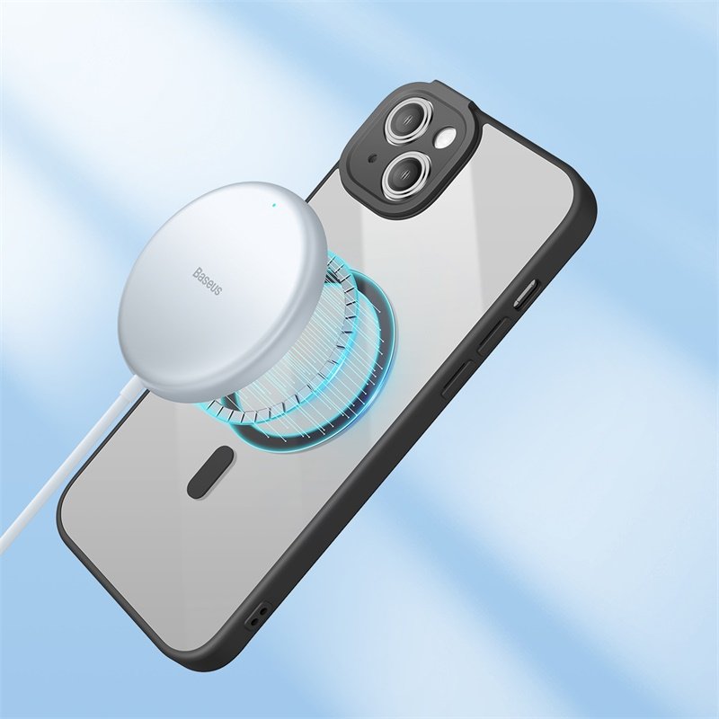 Baseus iPhone 14 Plus Frame Series Magnetic Case (Pack of 1 with Full Coverage Tempered Glass Screen Protector and Cleaning kit), Black - ARJT030001 - Image 8