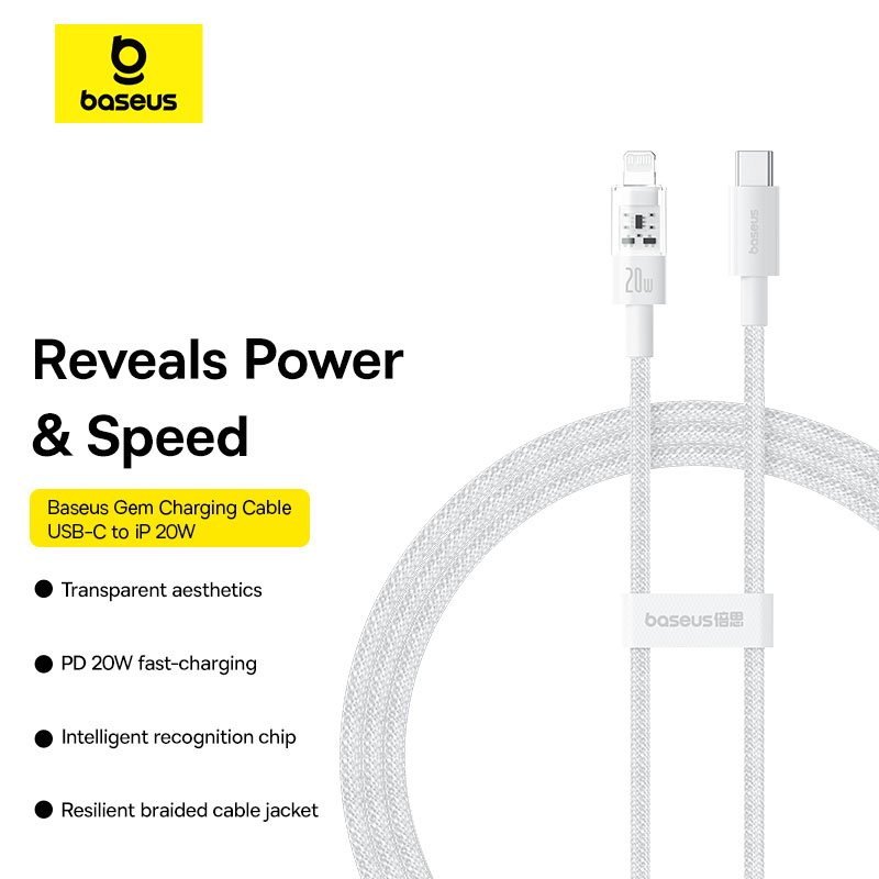 Baseus Gem Series 2Meter 20W Type-C to Lighting Fast Charging Data Cable - Image 3
