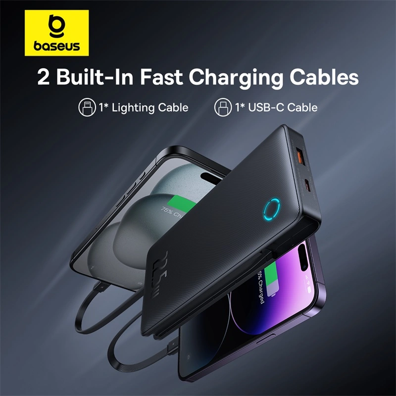 Baseus Airpow Lite 10000mAh 22.5W Power Bank Dual-Cable - Cosmic Black - P10067501123-00 Baseuscolombo