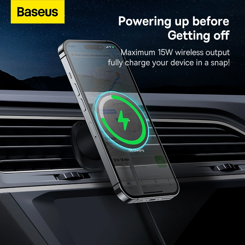 Baseus CW01 15W Magnetic Wireless Car Charger Air Vent Mount Version - Cluster Black - C40141001111-00 Baseuscolombo